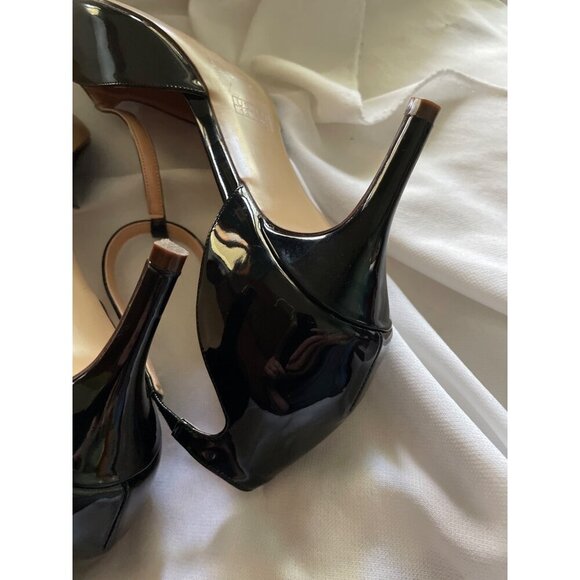 Womens Black Patent Leather Pointed Toe T-Strap Heels Size US 11 / EU 46 - Picture 6 of 6